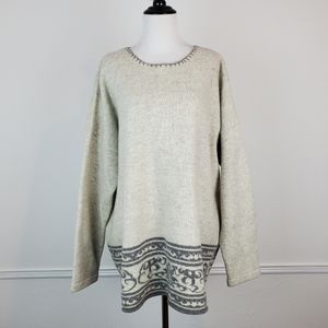 DKNY Jeans Sweater Vintage Wool Knit Celtic Nordic Southwestern Cabin Winter